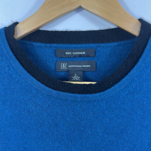 INC International Concepts Women's Teal 100% Cashmere Long Sleeve Sweater Size L - Picture 3 of 10